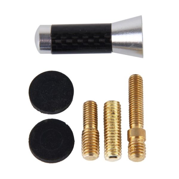 Carbon Fiber Aluminum Short Antenna Polished Universal Screws Base (Small Size) (Silver) - Image 5