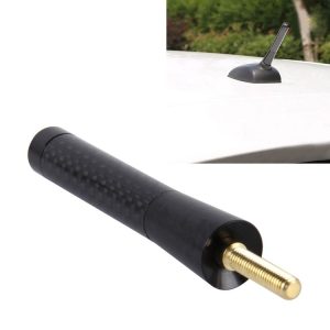 Carbon Fiber Aluminum Short Antenna Polished Universal Screws Base (Medium Size) (Black)