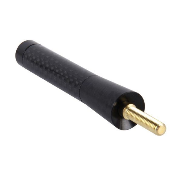 Carbon Fiber Aluminum Short Antenna Polished Universal Screws Base (Medium Size) (Black) - Image 2