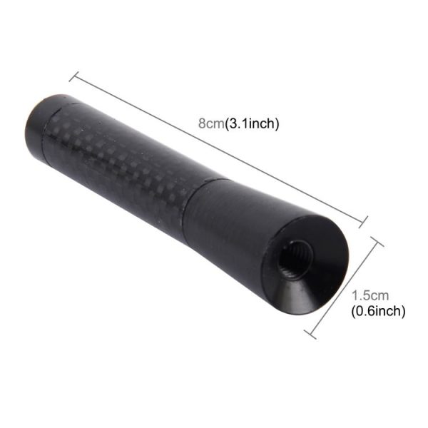 Carbon Fiber Aluminum Short Antenna Polished Universal Screws Base (Medium Size) (Black) - Image 4