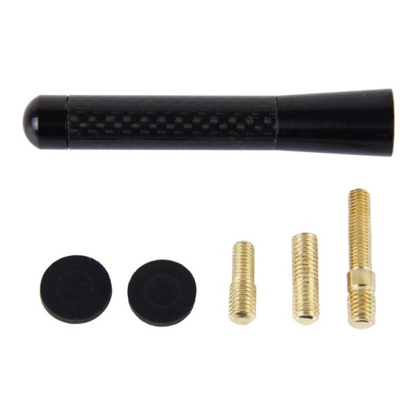 Carbon Fiber Aluminum Short Antenna Polished Universal Screws Base (Medium Size) (Black) - Image 5