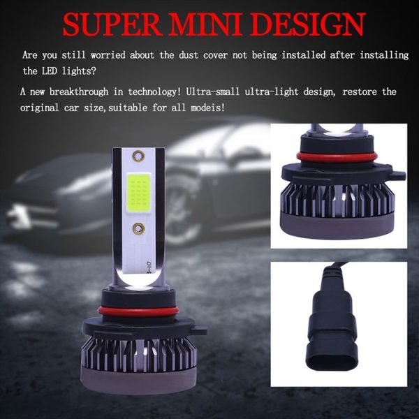 2 PCS 9006 DC9-36V / 36W / 8000K / 6000LM IP68 Car / Motorcycle Mini COB LED Headlight Lamps / Fog Light (Ice Blue Light) - Image 8