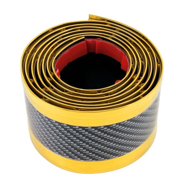 Universal Electroplate Carbon Fibre Car Door Threshold Decoration Strip Decorative Sticker, Size: 5CM x 2M (Gold) - Image 3