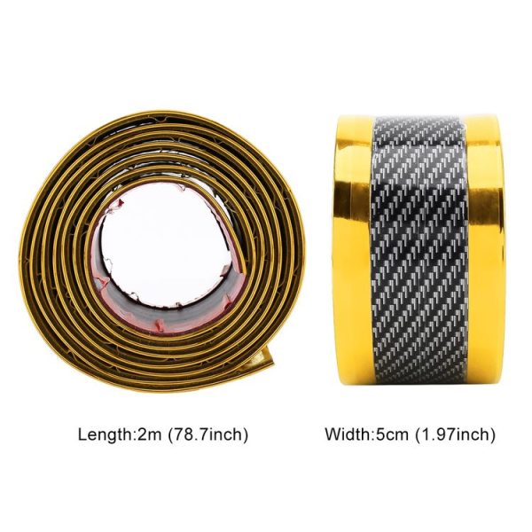 Universal Electroplate Carbon Fibre Car Door Threshold Decoration Strip Decorative Sticker, Size: 5CM x 2M (Gold) - Image 4