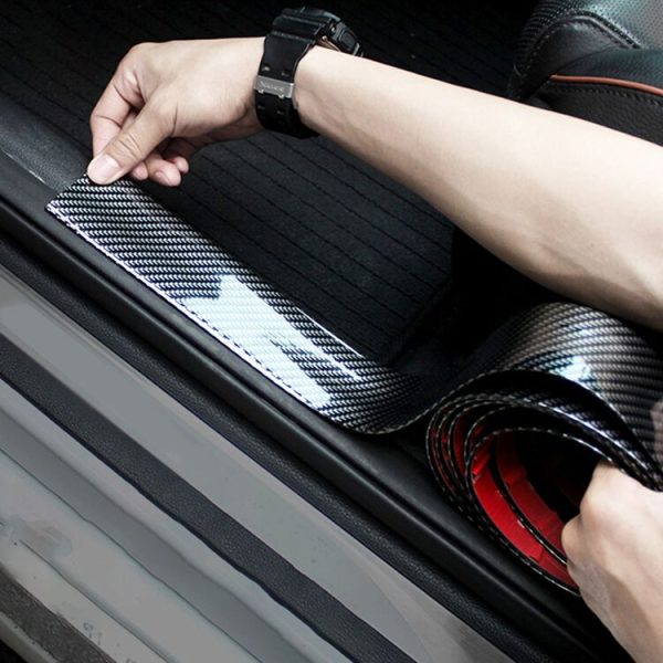 Universal Electroplate Carbon Fibre Car Door Threshold Decoration Strip Decorative Sticker, Size: 5CM x 2M (Gold) - Image 7