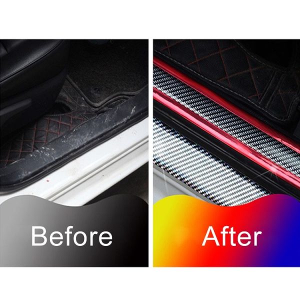Universal Electroplate Carbon Fibre Car Door Threshold Decoration Strip Decorative Sticker, Size: 5CM x 2M (Gold) - Image 8