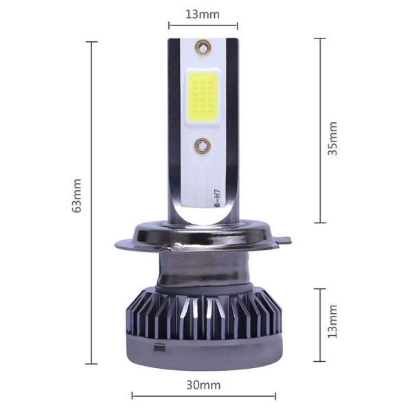 2 PCS H7 DC9-36V / 36W / 3000K / 6000LM IP68 Car / Motorcycle Mini COB LED Headlight Lamps / Fog Light (Gold Light) - Image 3