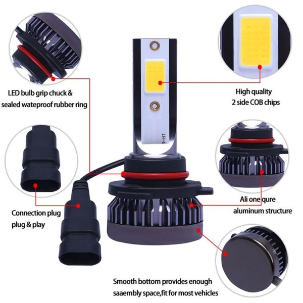 2 PCS H11 DC9-36V / 36W / 3000K / 6000LM IP68 Car / Motorcycle Mini COB LED Headlight Lamps / Fog Light (Gold Light) - Image 6
