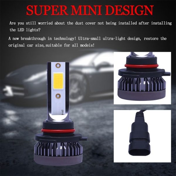 2 PCS H11 DC9-36V / 36W / 3000K / 6000LM IP68 Car / Motorcycle Mini COB LED Headlight Lamps / Fog Light (Gold Light) - Image 8