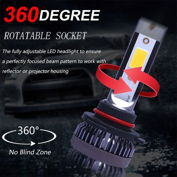 2 PCS H11 DC9-36V / 36W / 3000K / 6000LM IP68 Car / Motorcycle Mini COB LED Headlight Lamps / Fog Light (Gold Light) - Image 9