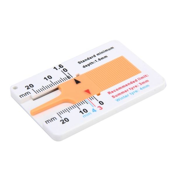 2pcs 0-20mm Plastic Tread Plan Refinding Rounds Refinding Outcome Exists Tread Tablets Plastic Tire Tread Depth Gauge (Yellow) - Image 2