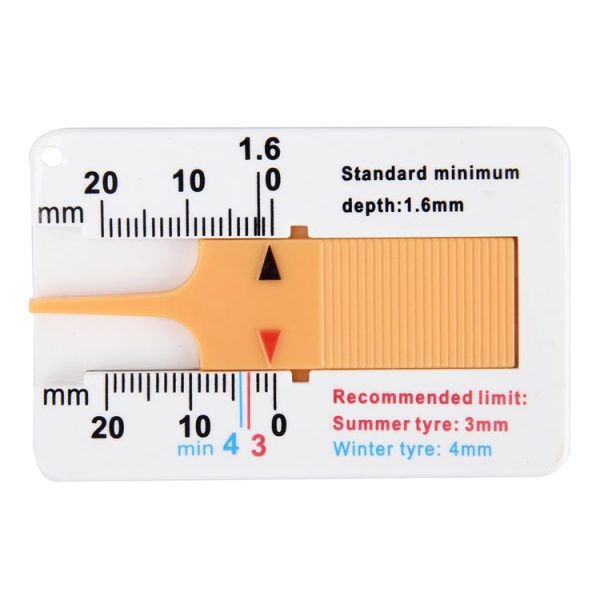 2pcs 0-20mm Plastic Tread Plan Refinding Rounds Refinding Outcome Exists Tread Tablets Plastic Tire Tread Depth Gauge (Yellow) - Image 4