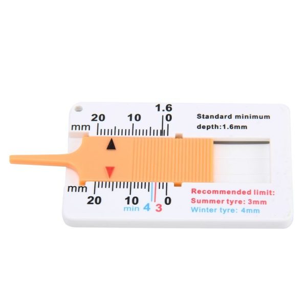 2pcs 0-20mm Plastic Tread Plan Refinding Rounds Refinding Outcome Exists Tread Tablets Plastic Tire Tread Depth Gauge (Yellow) - Image 5