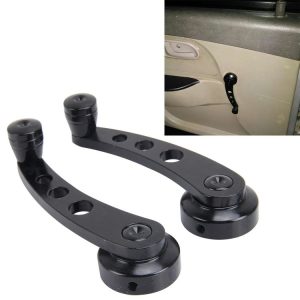 1 Pair Universal Car Wagon Door Window Crank Handle Winder Manual Door Crank Handle Window Winders (Black)