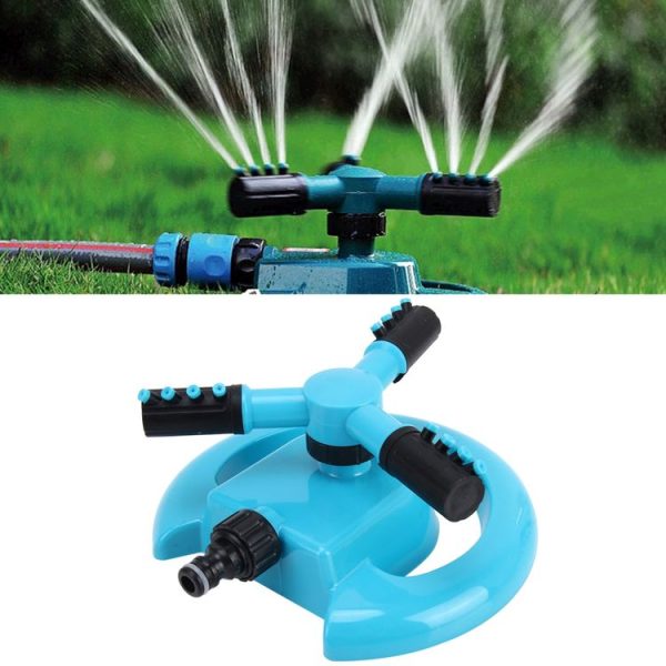 Garden Automatic Rotating Nozzle 360 Degree Rotary Automatic Sprinkler Garden Lawn Watering Nozzle, Applicable for 1 / 2 inch Water Pipes (Blue)