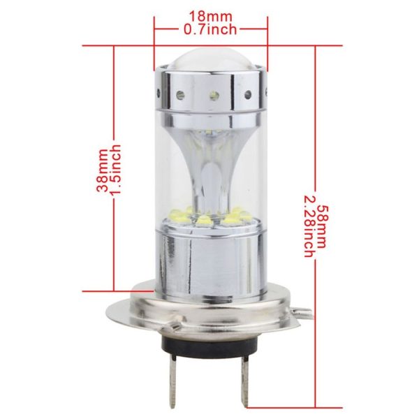 2 PCS H7 60W 1200 LM 6000K Car Fog Lights with 12 CREE XB-D LED Lamps, DC 12V (White Light) - Image 3
