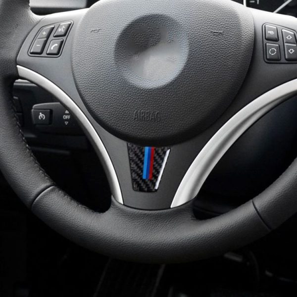 Car Carbon Fiber Steering Wheel Decorative Sticker for BMW E90 / E92 - Image 4