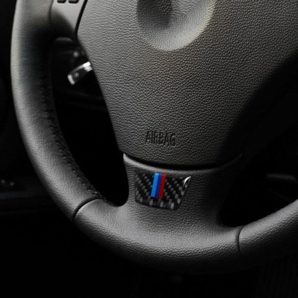 Car Carbon Fiber Steering Wheel Decorative Sticker for BMW E90 / E92 - Image 4