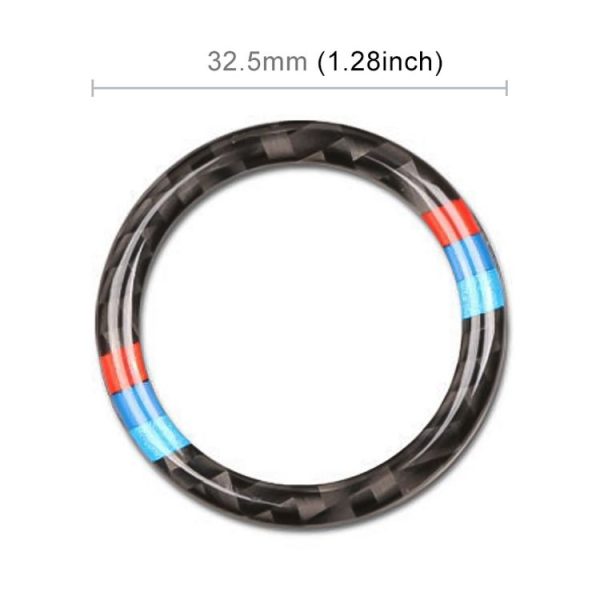 Car Carbon Fiber Soft Panel Engine Start Key Push Button Ring Trim Decorative Sticker for BMW E90 / E92 / E93 2005-2012 - Image 2
