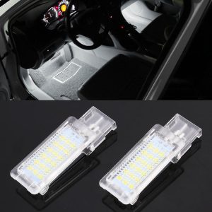 2 PCS DC12V / 1.5W / 6000K / 100LM Car Foot Nest Lights Footwell Lamp Seat Lamp 18LEDs SMD-3528 Lamps for Volkswagen (White Light)