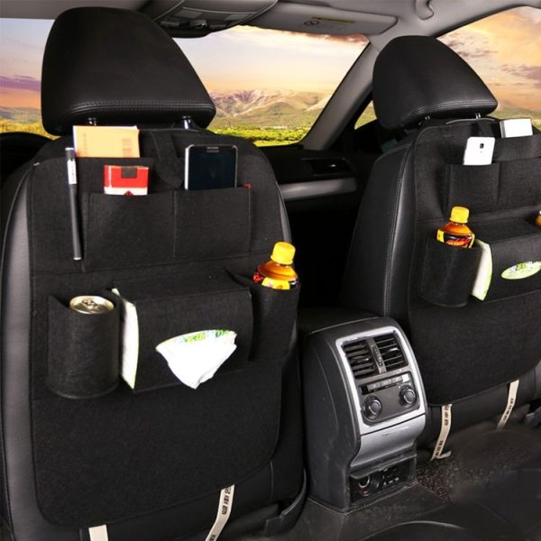 KANEED Auto Car Backseat Organizer Multi-Pocket Travel Storage Bag for Sunglass Phone Tissue Beverage Drink Can (Black)