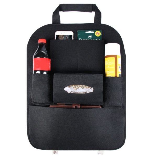 KANEED Auto Car Backseat Organizer Multi-Pocket Travel Storage Bag for Sunglass Phone Tissue Beverage Drink Can (Black) - Image 5