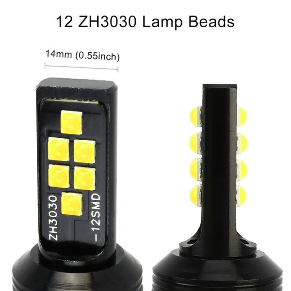 2 PCS H4 DC9-16V / 3.5W (H) 1.1W (L) / 6000K / 320LM Car Auto Fog Light 12LEDs SMD-ZH3030 Lamps, with Constant Current (White Light) - Image 5