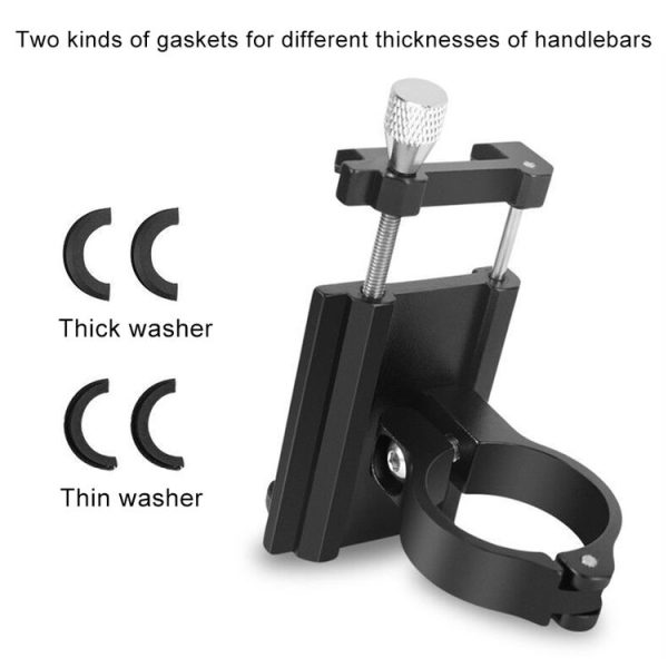 Motorcycle Handlebar Aluminum Alloy Phone Bracket (Black) - Image 4