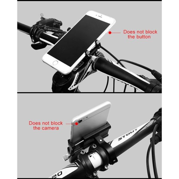 Motorcycle Handlebar Aluminum Alloy Phone Bracket (Black) - Image 8
