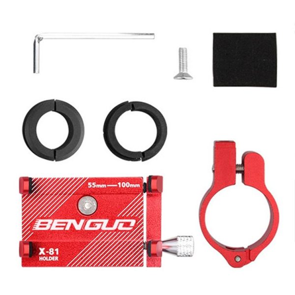Motorcycle Handlebar Aluminum Alloy Phone Bracket (Black) - Image 9