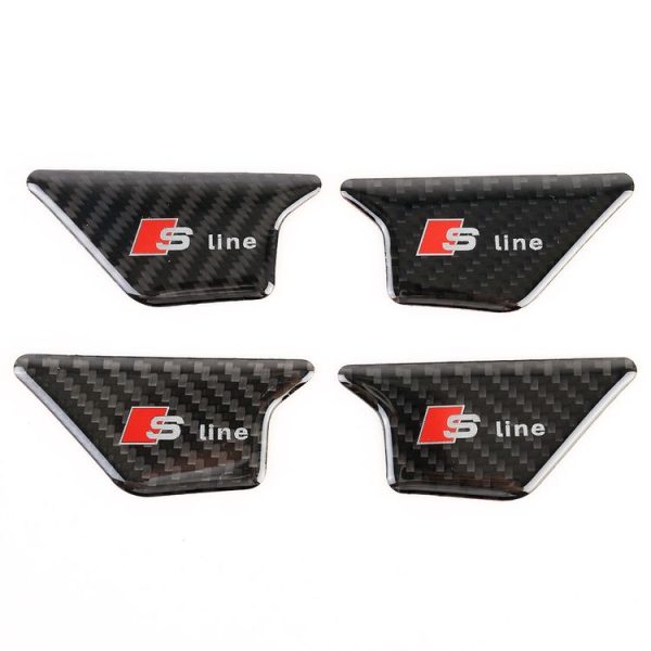 4 PCS Car Carbon Fiber Inner Door Wrist Decorative Panel for Audi A3 2014-2018 - Image 2