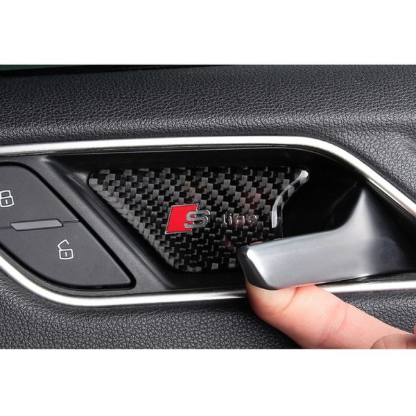 4 PCS Car Carbon Fiber Inner Door Wrist Decorative Panel for Audi A3 2014-2018 - Image 6