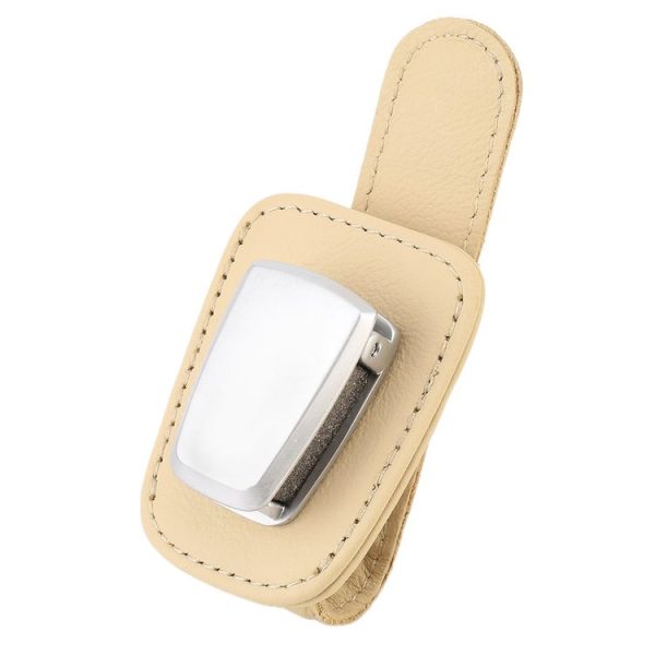 Car Multi-functional Sunglasses Clip Holder (Beige) - Image 2