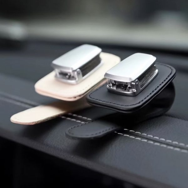 Car Multi-functional Sunglasses Clip Holder (Beige) - Image 9