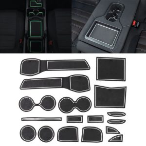 Car Water Cup Gate Slot Mats Plastic White Luminous Anti-Slip Interior Door Pad for Nissan X-trail 2013-2016
