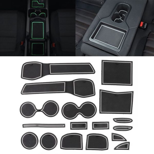 Car Water Cup Gate Slot Mats Plastic White Luminous Anti-Slip Interior Door Pad for Nissan X-trail 2013-2016