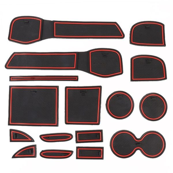 Car Water Cup Gate Slot Mats Plastic Red Anti-Slip Interior Door Pad for Nissan X-trail 2017 Five Seats - Image 2