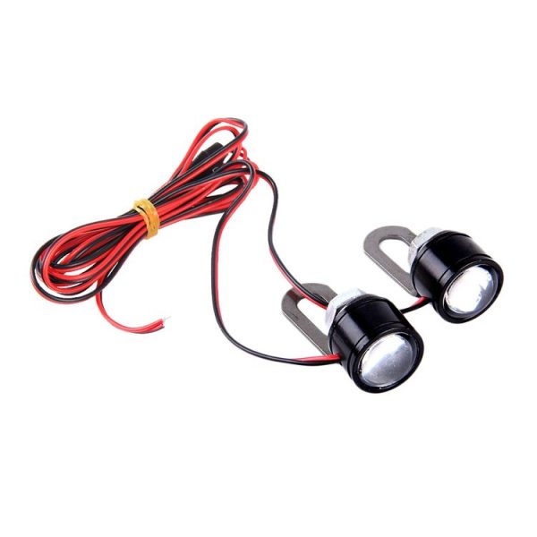 2 PCS 12V 3W Green Light Eagle Eyes LED Strobe Light For Motorcycle, Wire Length: 90cm - Image 2