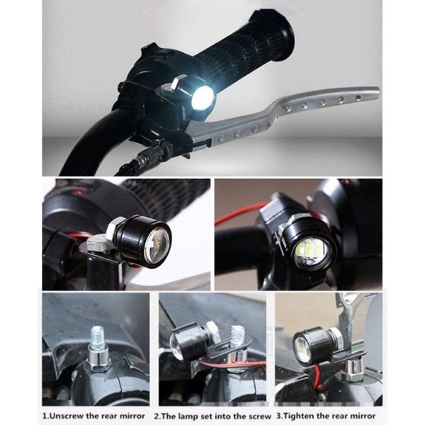 2 PCS 12V 3W Green Light Eagle Eyes LED Strobe Light For Motorcycle, Wire Length: 90cm - Image 7