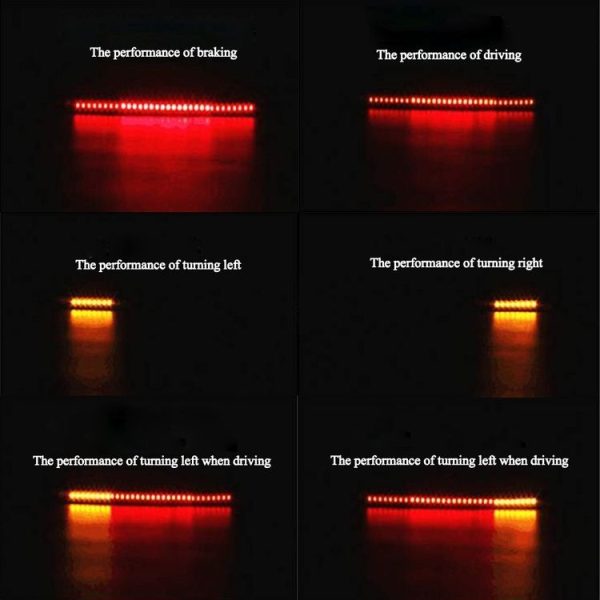 5W 12V 300LM Red+Yellow Light 32 LED Brake lights For Motorcycle, Cable Length: 50cm - Image 9