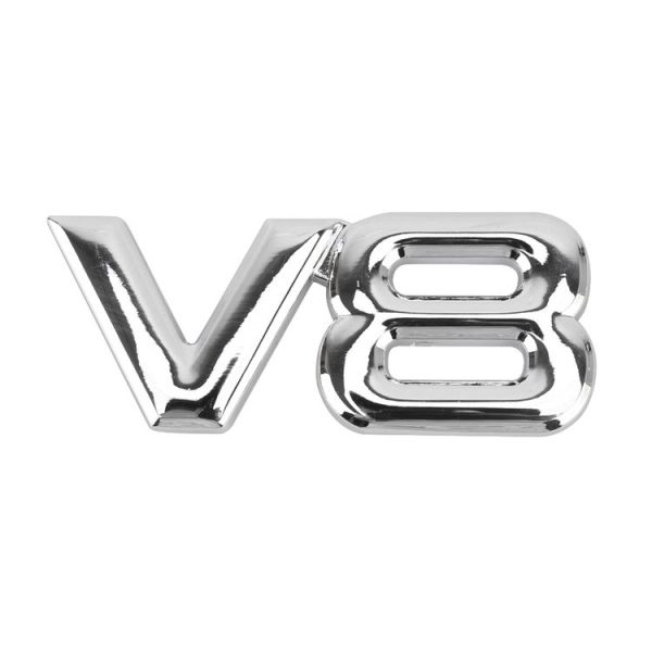 V8 Connect Shape Car Metal Body Decorative Sticker, Size: S (Silver) - Image 2