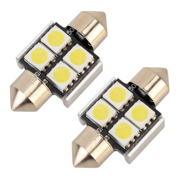 10 PCS 31mm DC12V / 2W / 7000K / 80LM 4LEDs SMD-5050 Car Reading Lamp (White Light) - Image 2