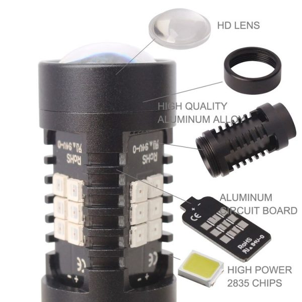 2 PCS 10.5W 1157-2835-21smd Red LED Car Brake Light Tail Light Bulb, DC 12-24V (Red Light) - Image 3
