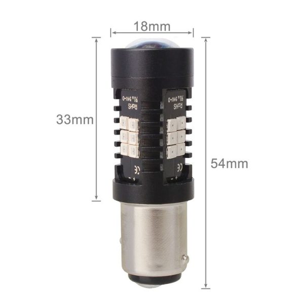 2 PCS 10.5W 1157-2835-21smd Red LED Car Brake Light Tail Light Bulb, DC 12-24V (Red Light) - Image 4
