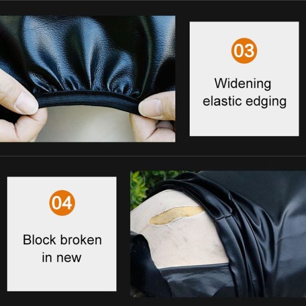 Waterproof Motorcycle Black Leather Seat Cover Prevent Bask In Seat Scooter Cushion Protect, Size: S, Length: 42-47cm; Width: 20-30cm - Image 10