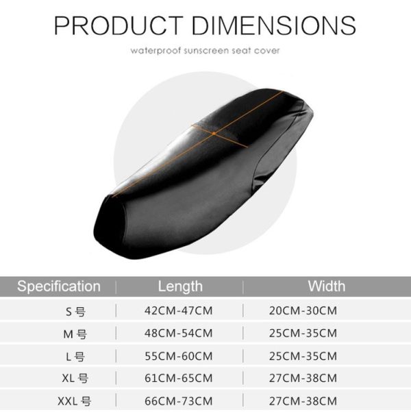 Waterproof Motorcycle Black Leather Seat Cover Prevent Bask In Seat Scooter Cushion Protect, Size: S, Length: 42-47cm; Width: 20-30cm - Image 12