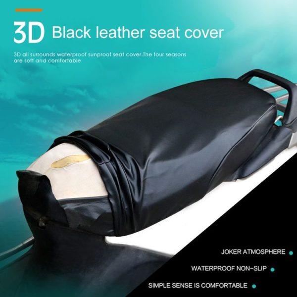 Waterproof Motorcycle Black Leather Seat Cover Prevent Bask In Seat Scooter Cushion Protect, Size: S, Length: 42-47cm; Width: 20-30cm - Image 15