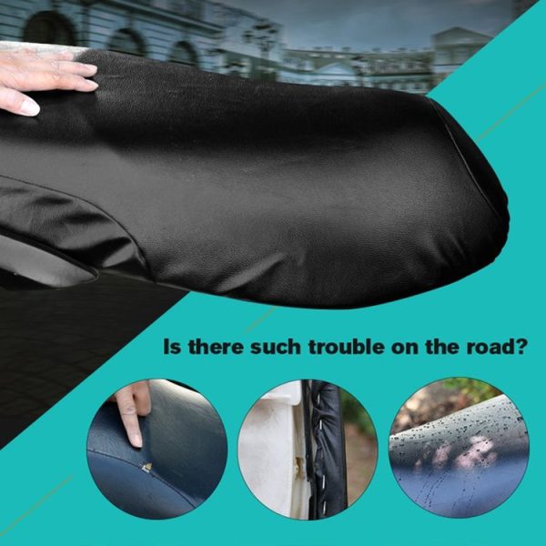 Waterproof Motorcycle Black Leather Seat Cover Prevent Bask In Seat Scooter Cushion Protect, Size: S, Length: 42-47cm; Width: 20-30cm - Image 8