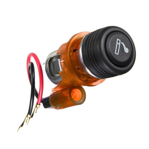 Car 10A 12V European Standard Cigarette Lighter Full Assembly with Light (Orange) - Image 2