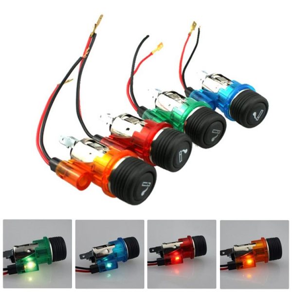 Car 10A 12V European Standard Cigarette Lighter Full Assembly with Light (Orange) - Image 5